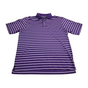 💰Bundle 3/$30 FJ FootJoy Shirt Mens XL Purple White Gray Striped Polo Golf EUC
